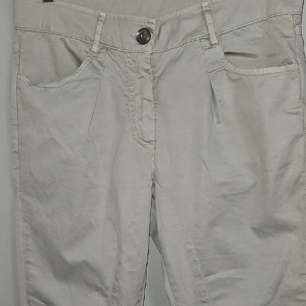Brunello Cucinelli Women's Beige Tapered Straight Leg Pleated Pants 42 US 6 - Picture 5 of 15